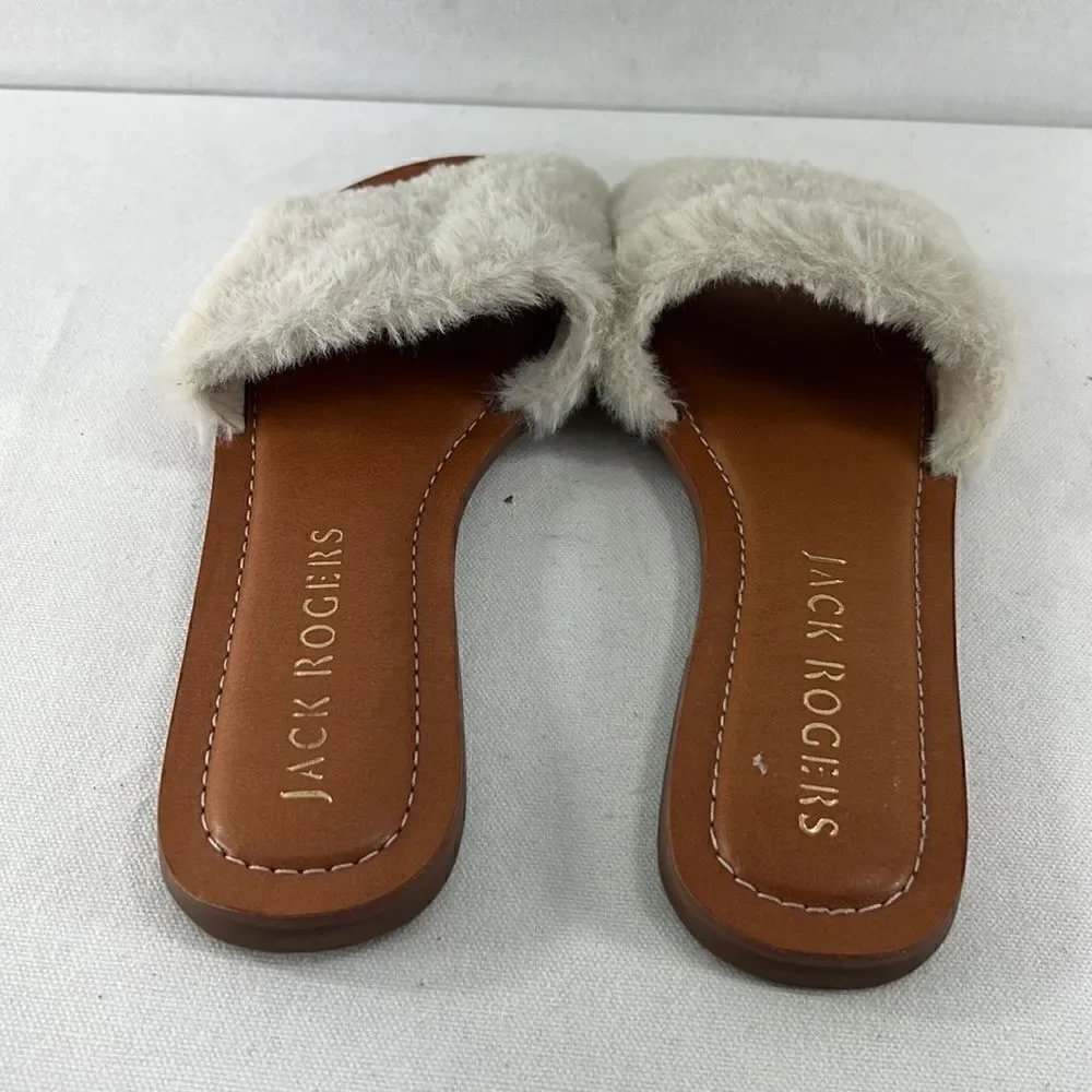 Jack Rogers Faux Fur Sabrina Slide Sandal Natural size 6.5 - Picture 3 of 7